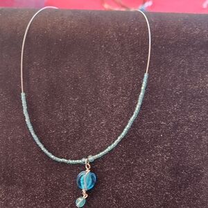 Elegant Blue Beaded Necklace